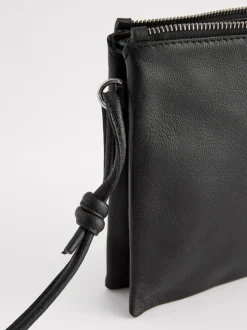 Black Leather Cross Body Bag