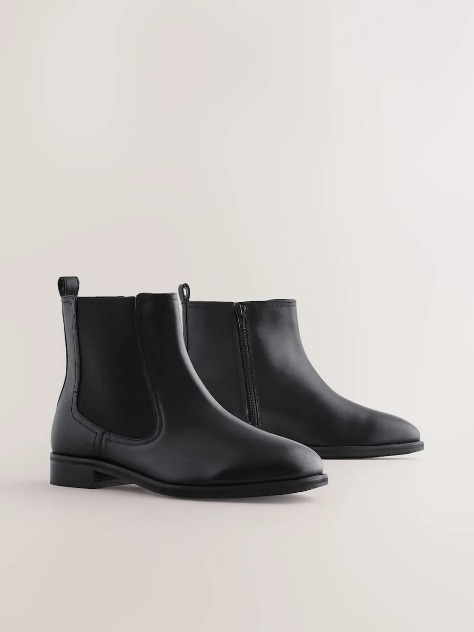Black Leather Extra Wide Fit Forever Comfort® Chelsea Ankle Boots