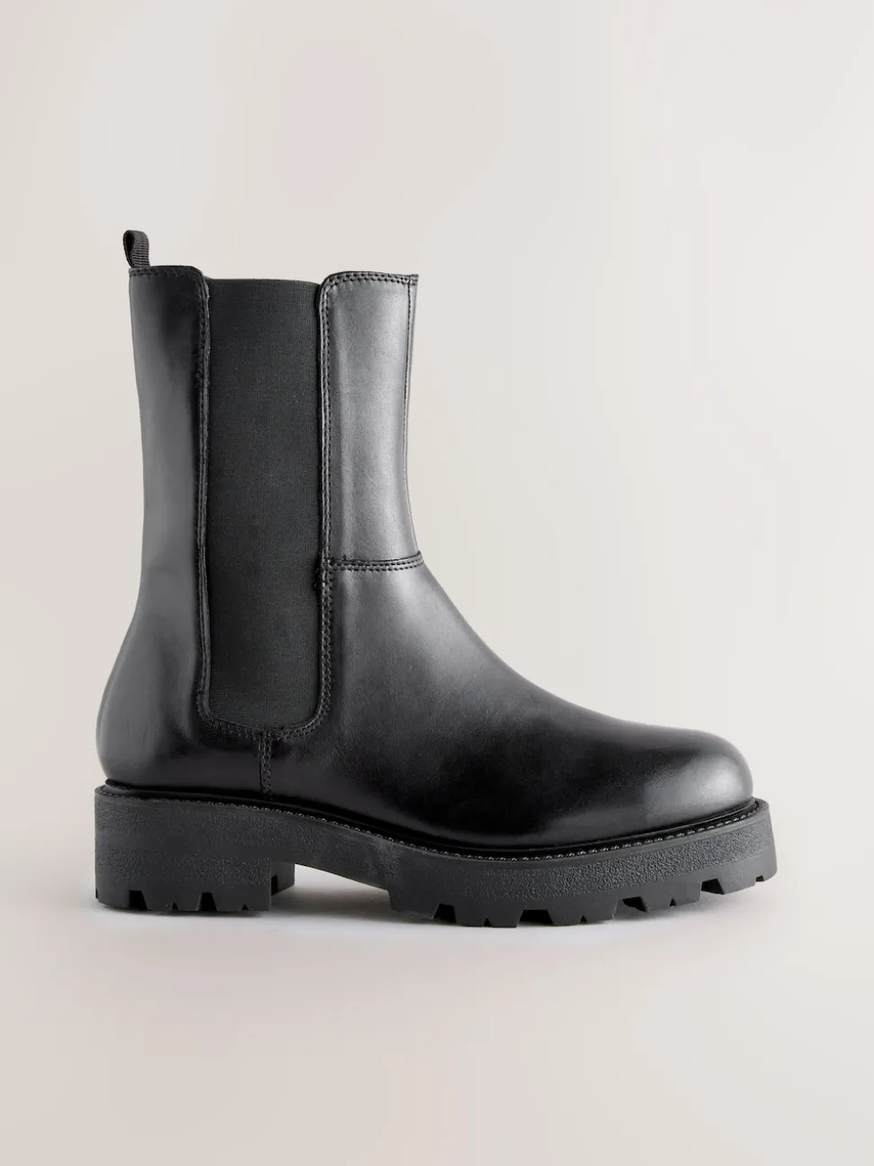 Black Leather Forever Comfort® Chunky Chelsea Boots