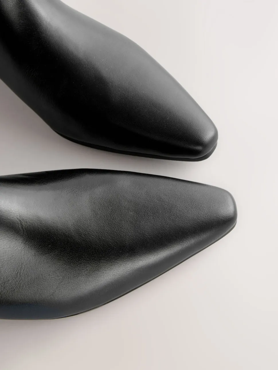 Black Leather Forever Comfort® Flat Chisel Toe Knee High Boots