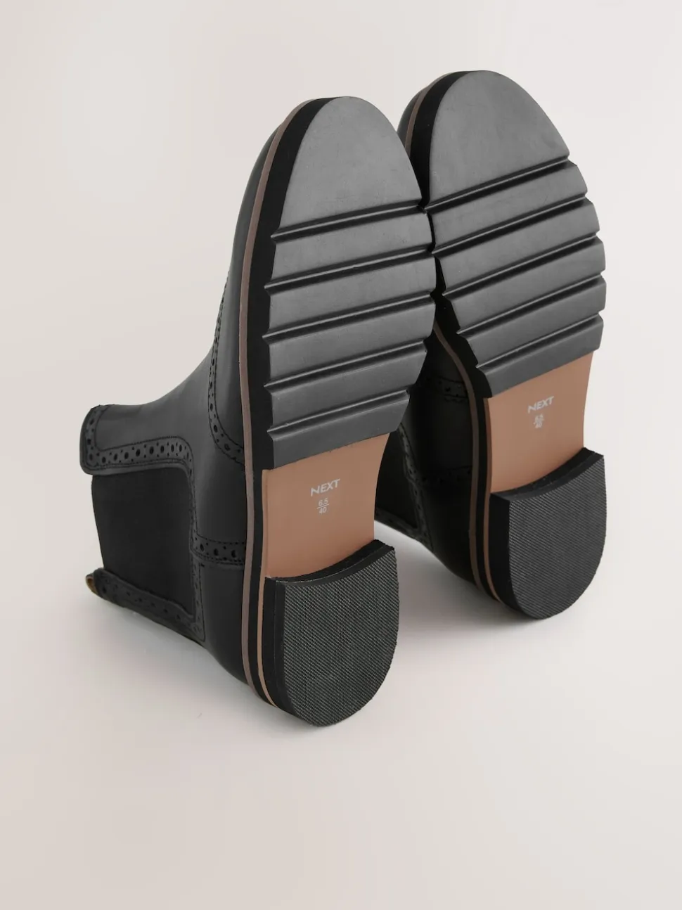 Black Leather Forever Comfort® Brogue Detail Chelsea Boots