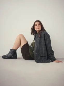 Black Leather Forever Comfort® Hardware Harness Chelsea Boots