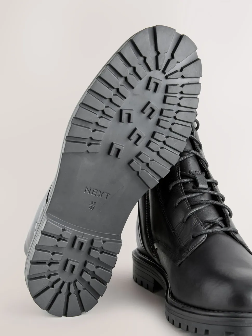 Black Leather Standard/Wide Fit Forever Comfort® Square Toe Lace-Up Boots