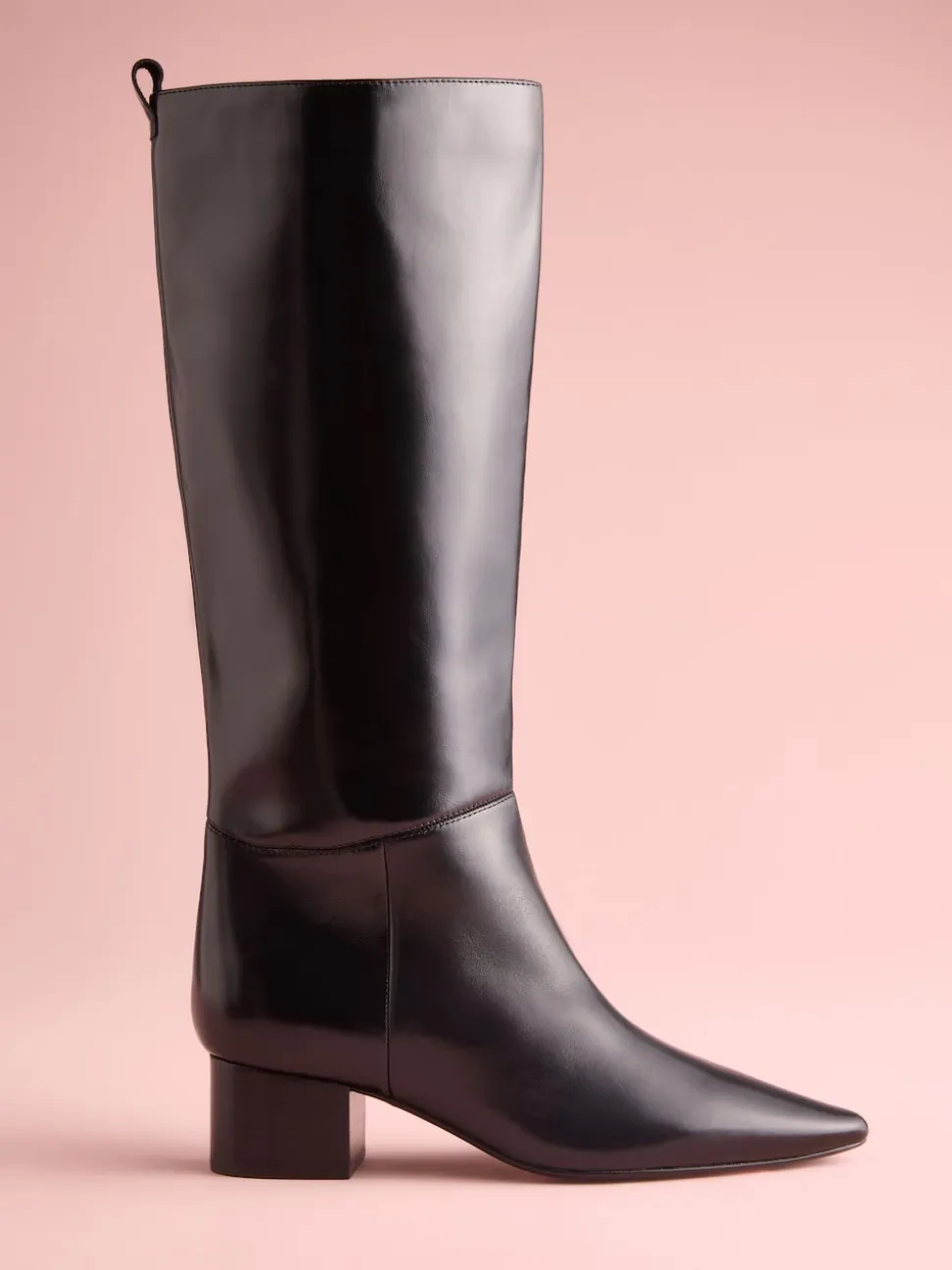 Black Leather Tabitha Simmons x Next Cassidy Knee High Block Heel Boots