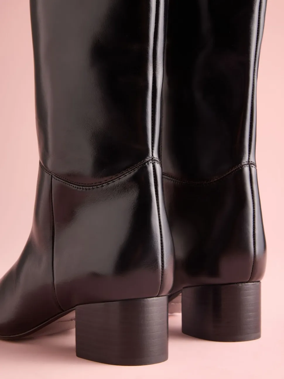 Black Leather Tabitha Simmons x Next Cassidy Knee High Block Heel Boots