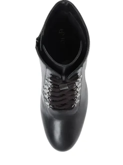 Black Liana Lace-Up Heeled Ladies Ankle Boots