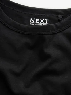 Black Long Sleeve Crew Neck T-Shirt