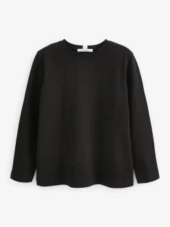Black Long Sleeve Heavyweight Crew Neck T-Shirt