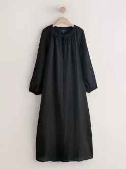 Black Long Sleeve Maxi Kaftan