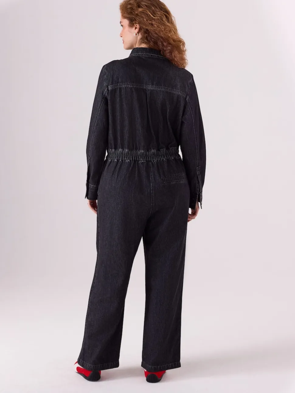 Black Maternity Denim Boilersuit