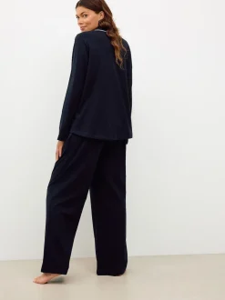 Black Maternity Jersey Button Through Pyjamas