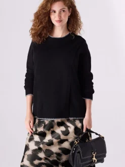 Black Maternity Knitted Nursing Jumper