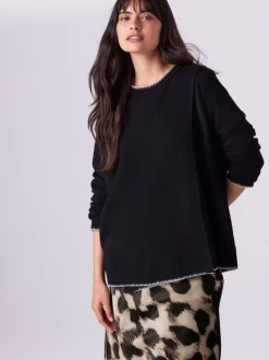 Black Maternity Knitted Nursing Jumper