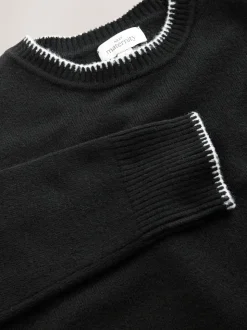 Black Maternity Knitted Nursing Jumper