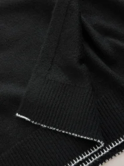 Black Maternity Knitted Nursing Jumper