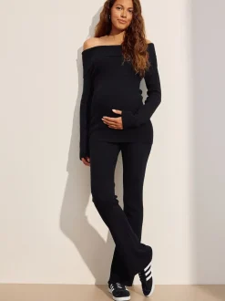 Black Maternity Knitted Trousers