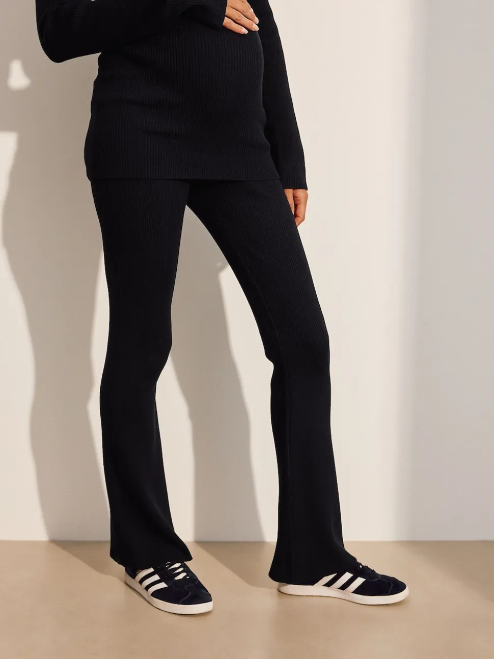 Black Maternity Knitted Trousers