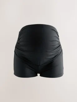 Black Maternity Over Bump Short Bikini Bottoms