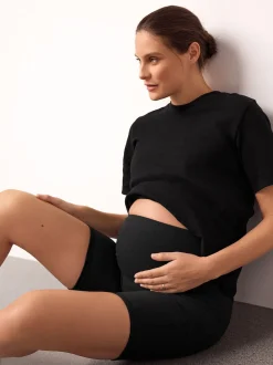 Black Maternity Sports Shorts