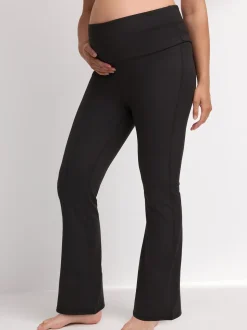 Black Maternity Yoga Flare Leggings