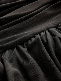 Black Mesh Multiway Wedding Guest Bridesmaid Maxi Dress