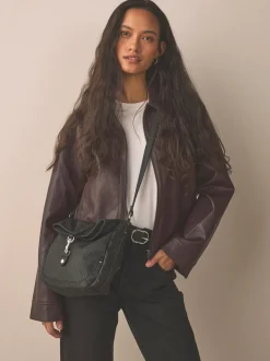 Black Messenger Cross-Body Bag