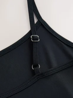 Black Microfibre Comfort Strappy Vest