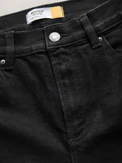 Black Mid Rise Stretch Bootcut Jeans