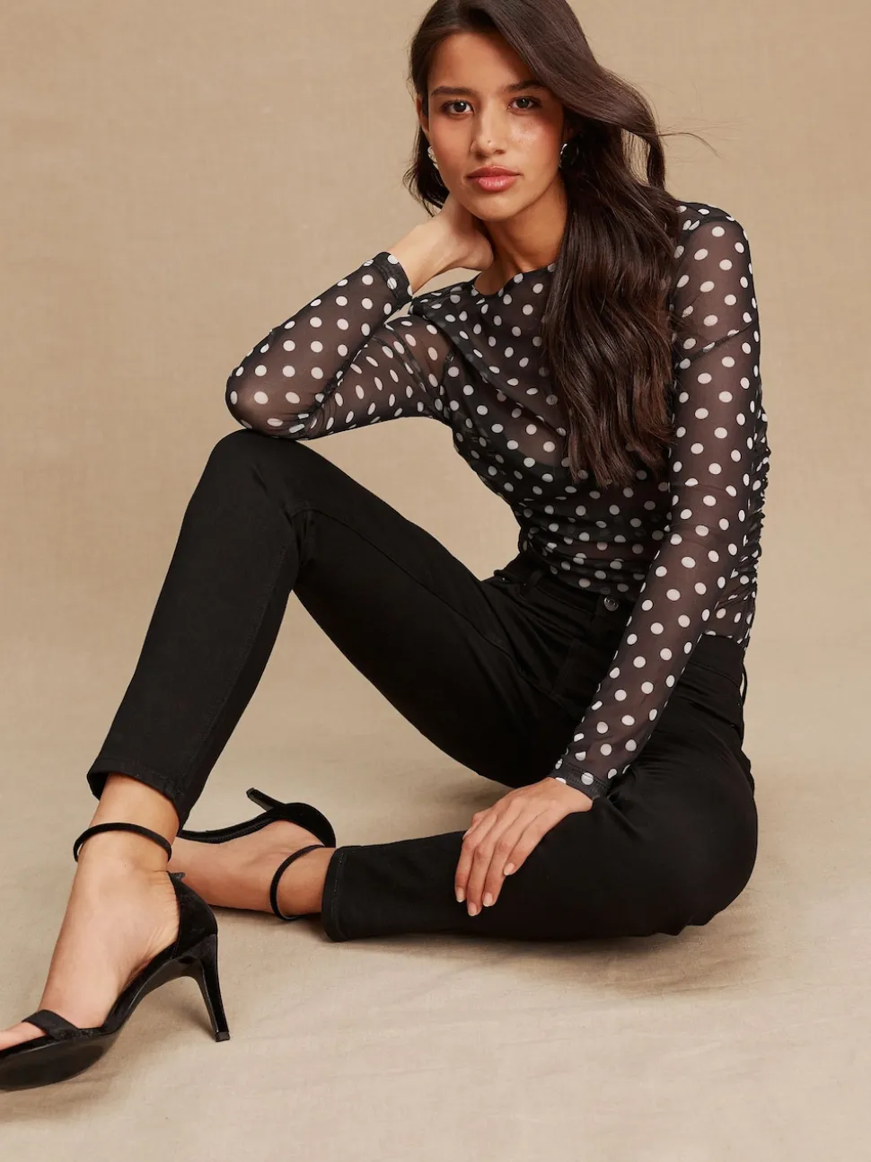 Black Mid Rise Stretch Skinny Jeans