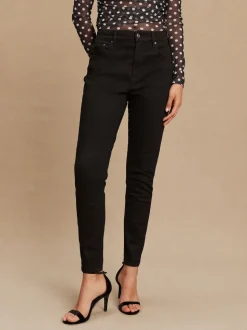 Black Mid Rise Stretch Skinny Jeans