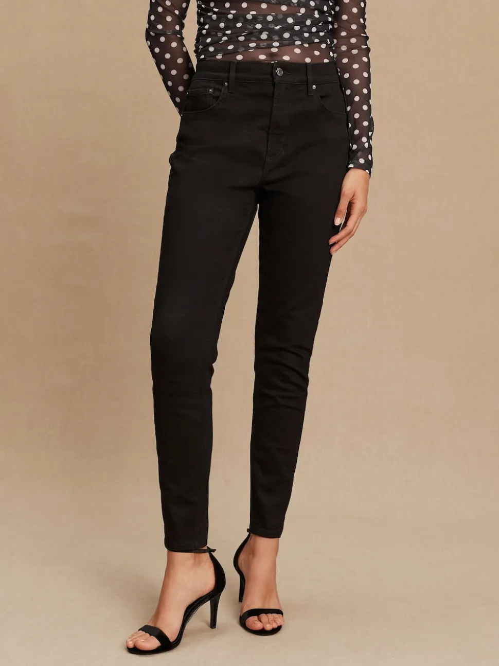 Black Mid Rise Stretch Skinny Jeans