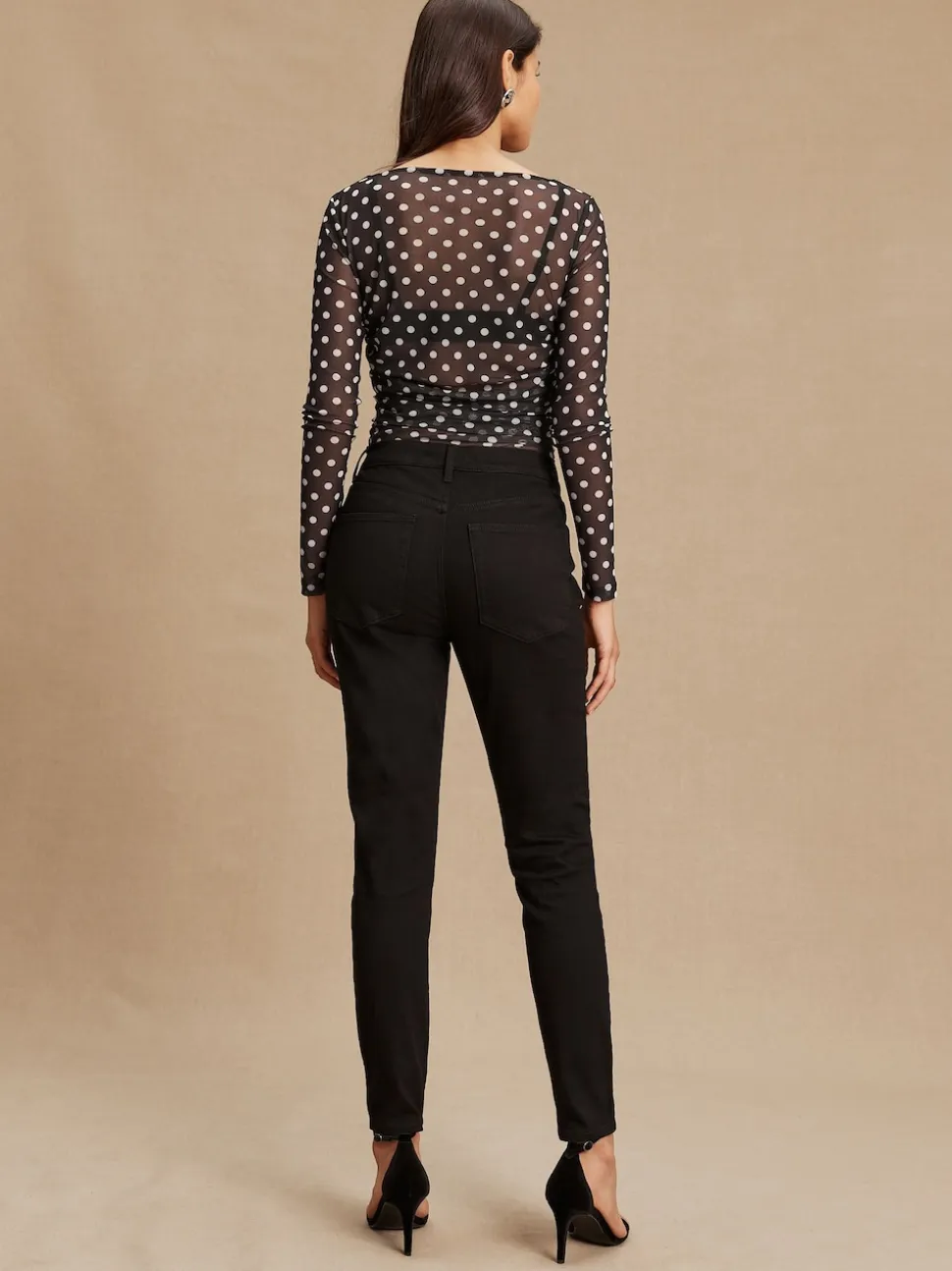 Black Mid Rise Stretch Skinny Jeans