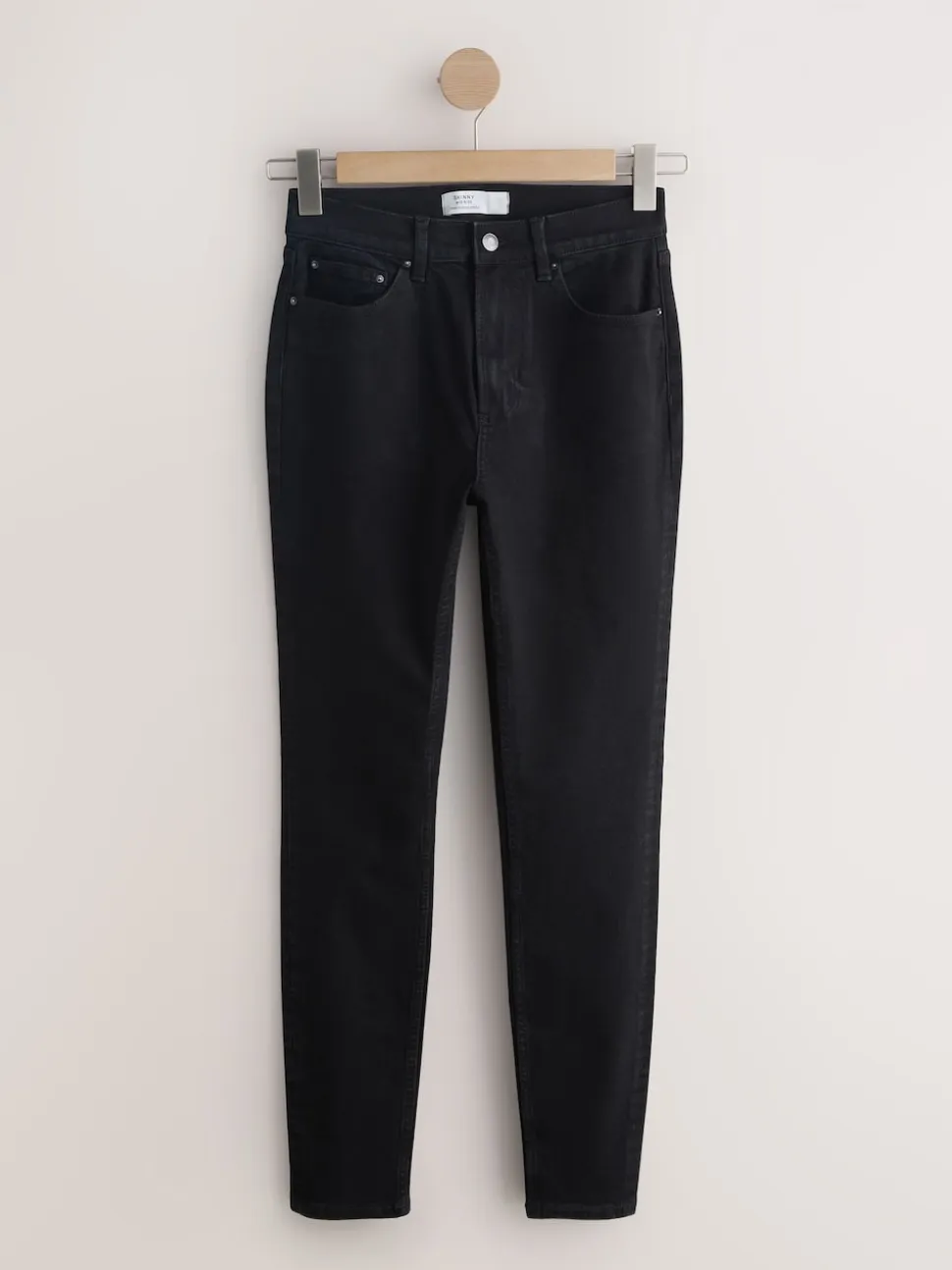 Black Mid Rise Stretch Skinny Jeans