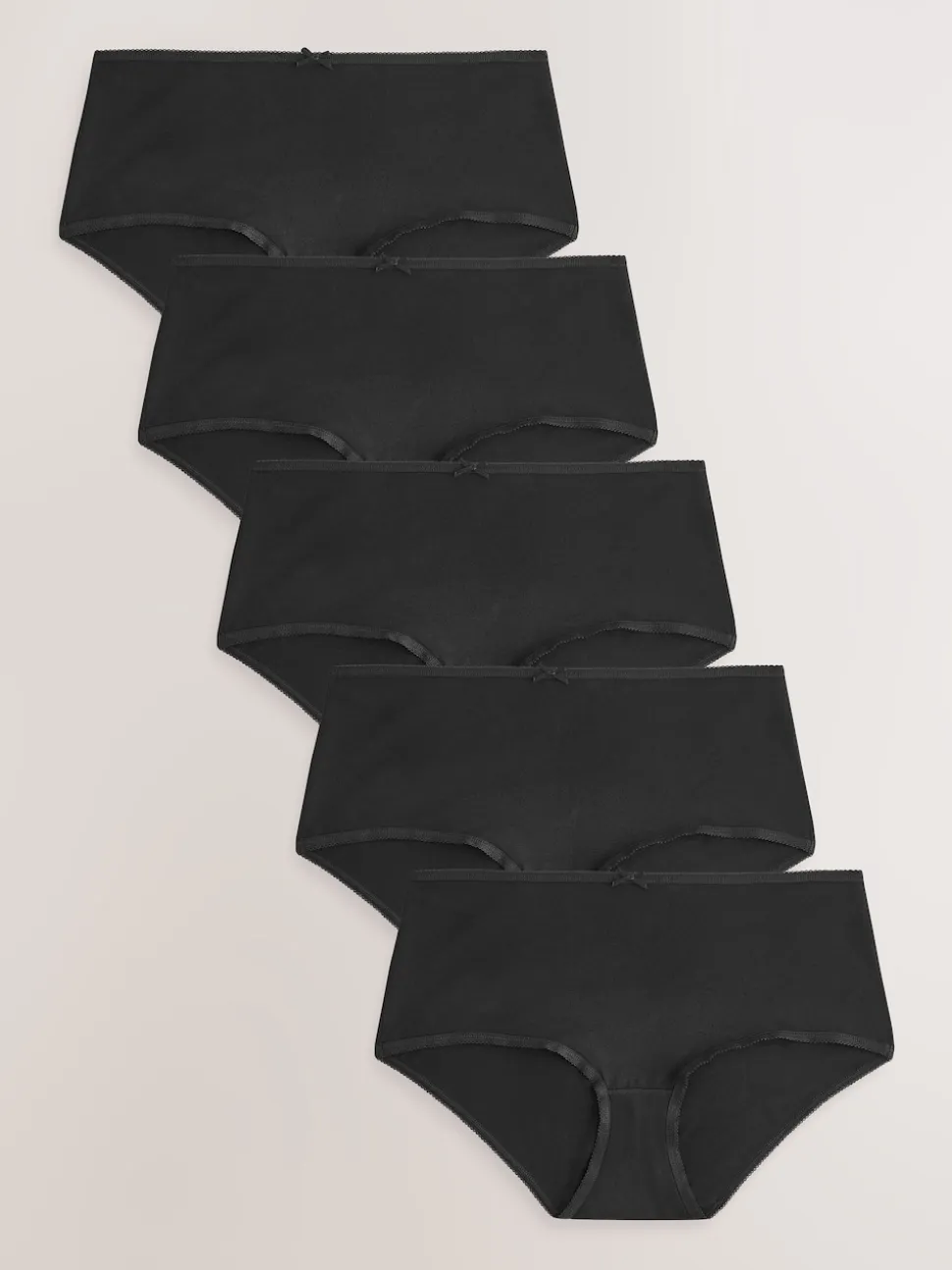 Black Midi Cotton Rich Knickers 5 Pack