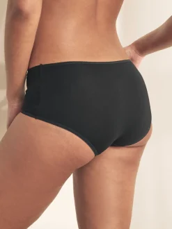 Black Midi Cotton Rich Knickers 5 Pack