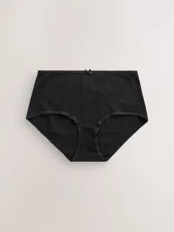 Black Midi Cotton Rich Knickers 7 Pack