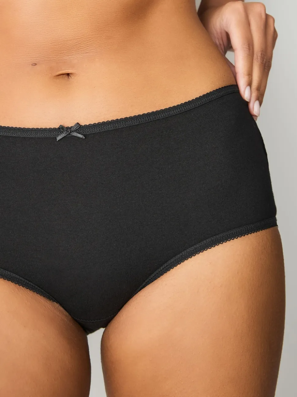 Black Midi Cotton Rich Knickers 7 Pack