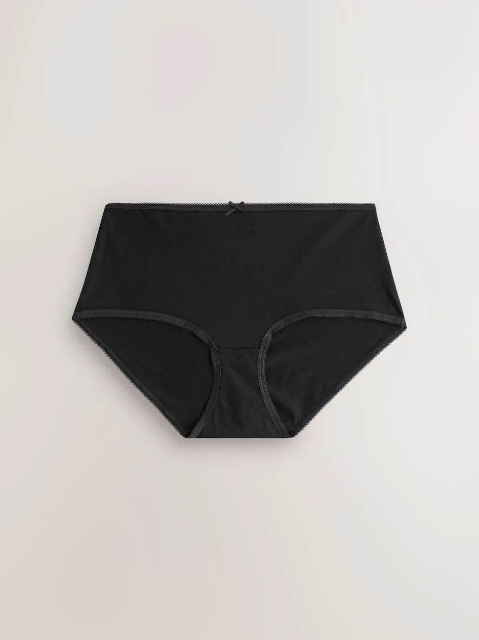 Black Midi Full Briefs Cotton Knickers 10 Pack