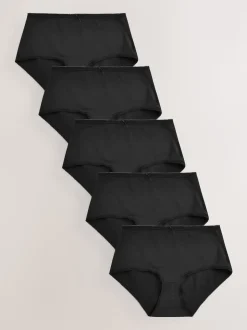 Black Midi Microfibre Knickers 5 Pack
