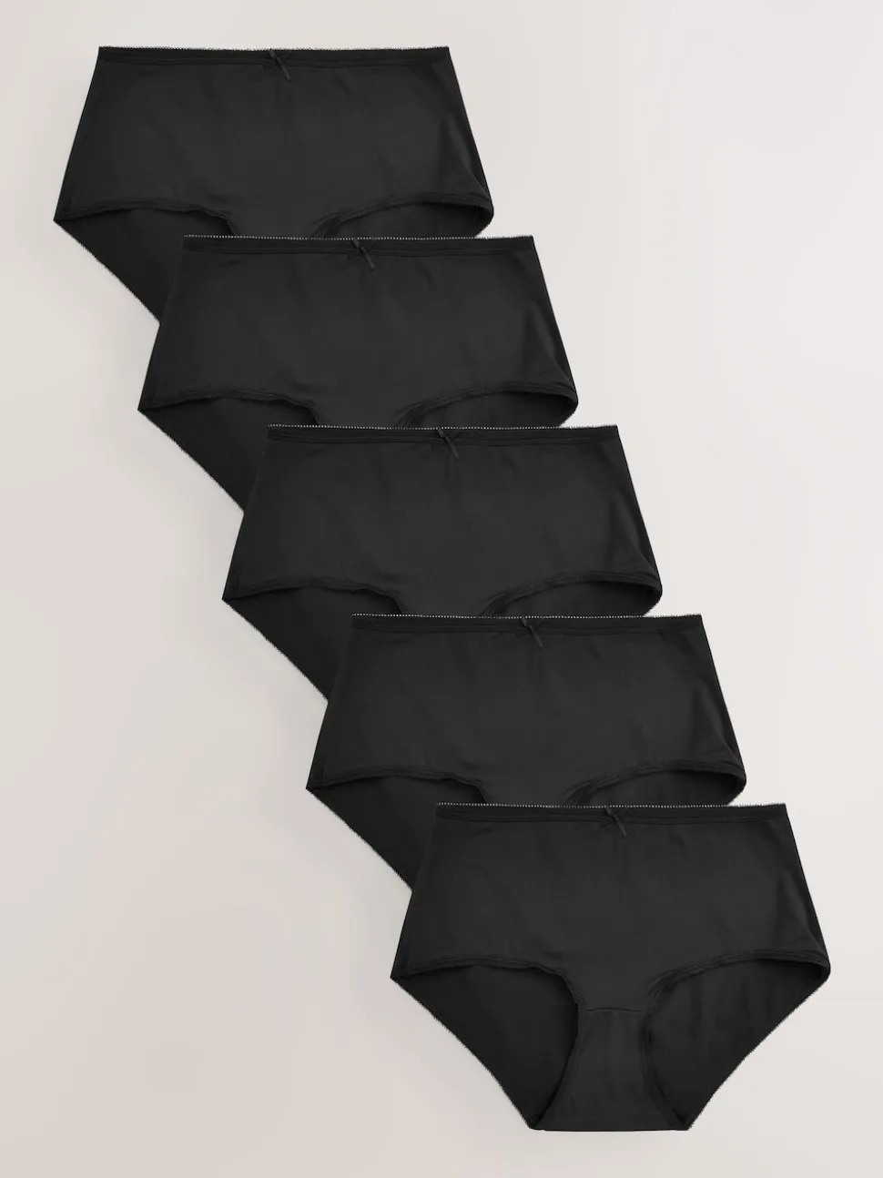Black Midi Microfibre Knickers 5 Pack