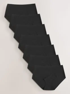 Black Midi No VPL Comfort Knickers 7 Pack