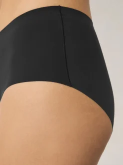 Black Midi No VPL Comfort Knickers 7 Pack