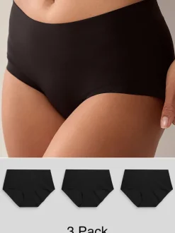 Black Midi No VPL Comfort Knickers 3 Pack