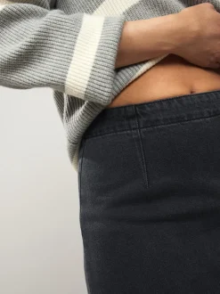 Black Mini Denim Skirt