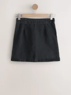 Black Mini Denim Skirt