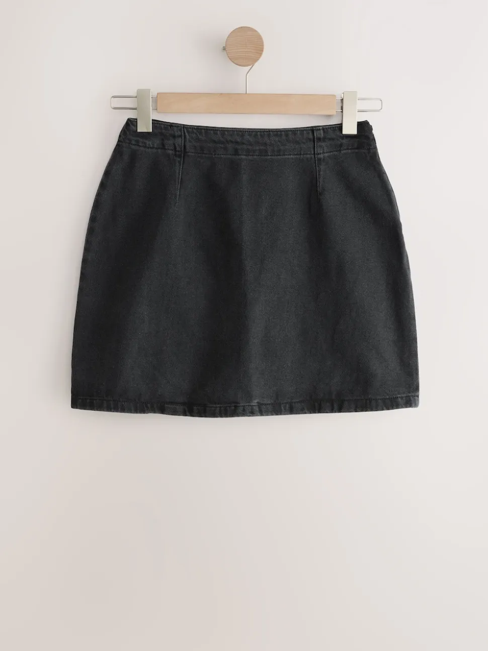 Black Mini Hourglass Denim Skirt