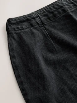 Black Mini Hourglass Denim Skirt