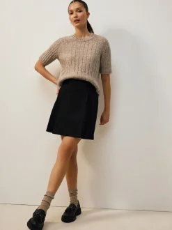 Black Mini Pleated Skirt