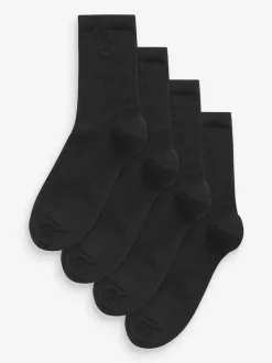Black Modal Ankle Socks 4 Pack