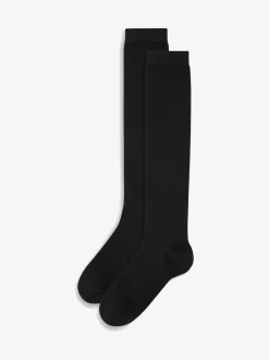 Black Modal Blend Knee High Socks 2 Pack